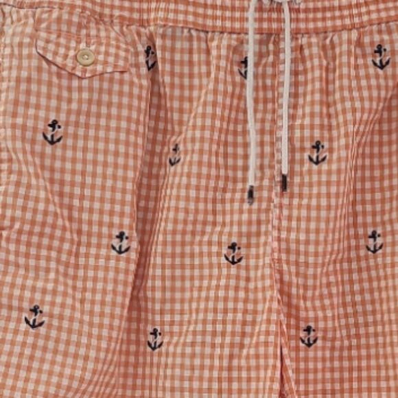 Polo Ralph Lauren Anchor Gingham 5.5 In Shorts Sz L Nautical Preppy Summer Beach - Picture 4 of 16